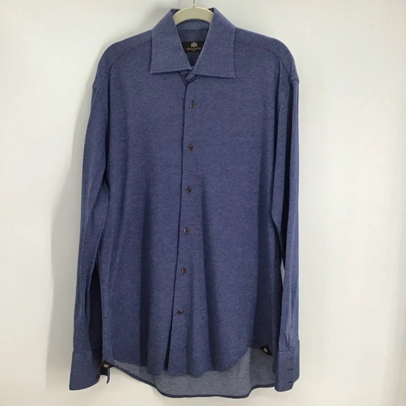 Circle of Gentlemen Men’s Glenny Pindot Stretch Button Down Long Sleeve Size 42 - Picture 3 of 10